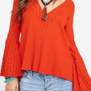 Free people orange/red blouse